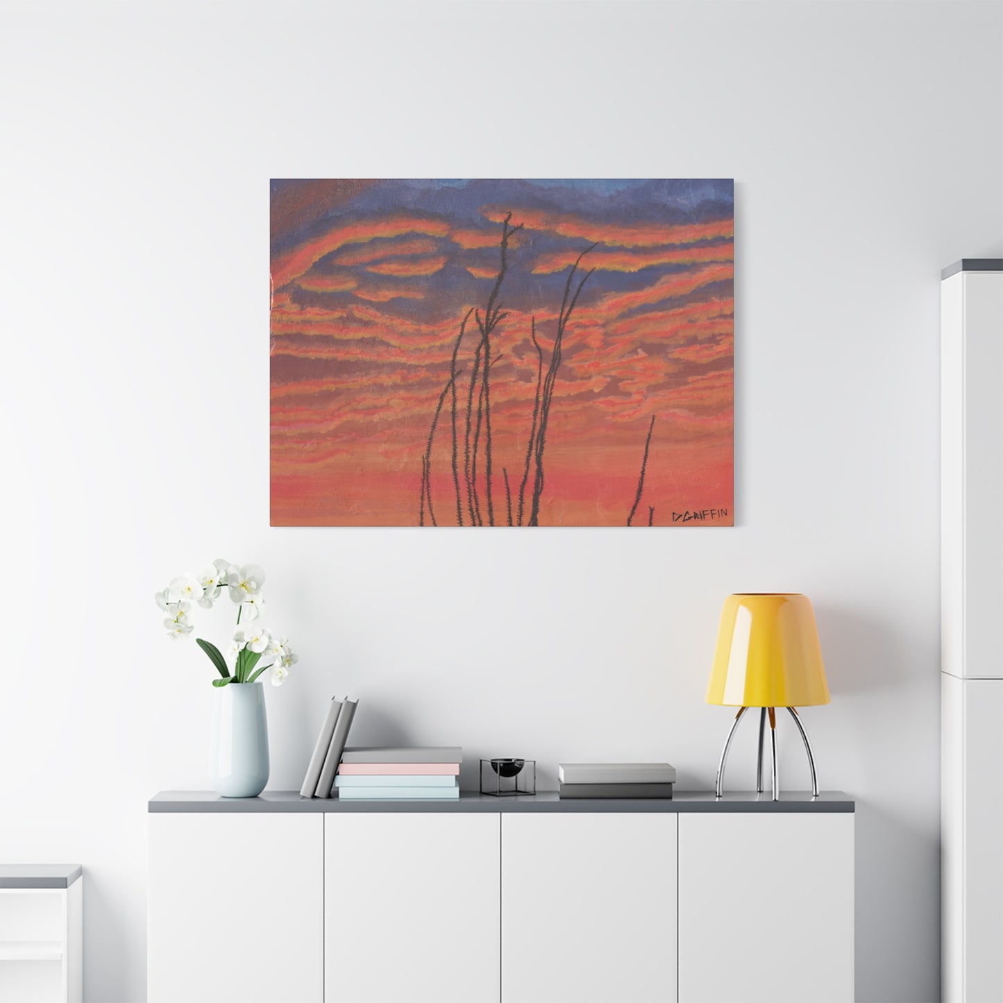 "Great Fire in the Sky" - Stretched Canvas Wall Decor